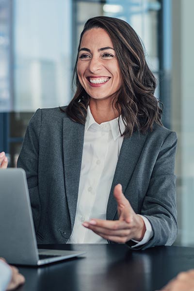 Banker working with customer